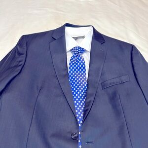 Navy blue pin stripe